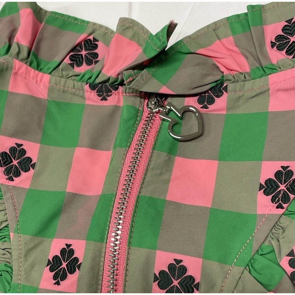 NWT Kate Spade‎ New York Green Pink Plaid Gingham Dress Women's 8 MSRP $598 - Picture 9 of 11
